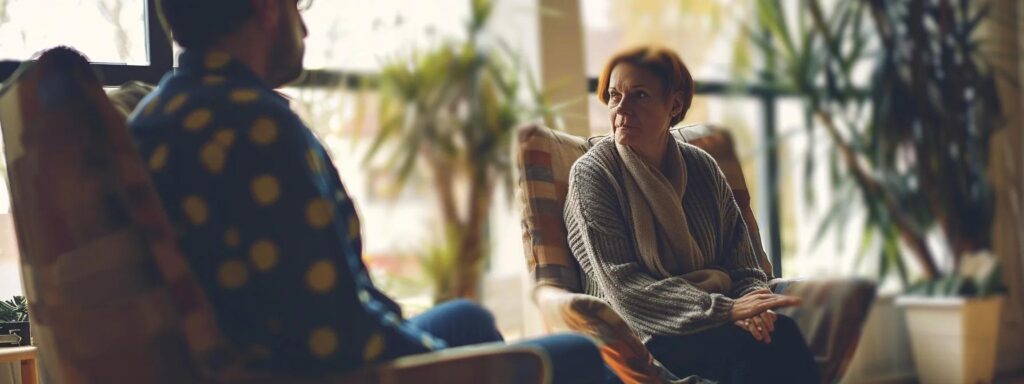 patient sitting in a counseling session